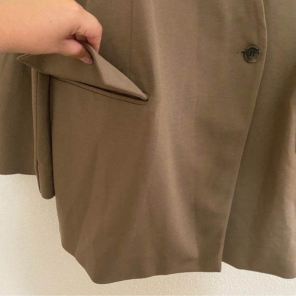 COS Relaxed Fit V Neck Blazer Dark Beige - Picture 6 of 9